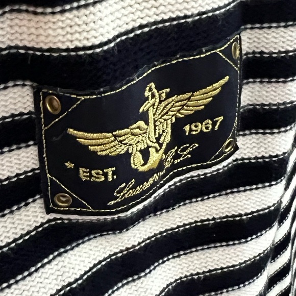 LRL Ralph Lauren Jeans Women's Knit Boatneck Striped Nautical Sweater large - Picture 4 of 11